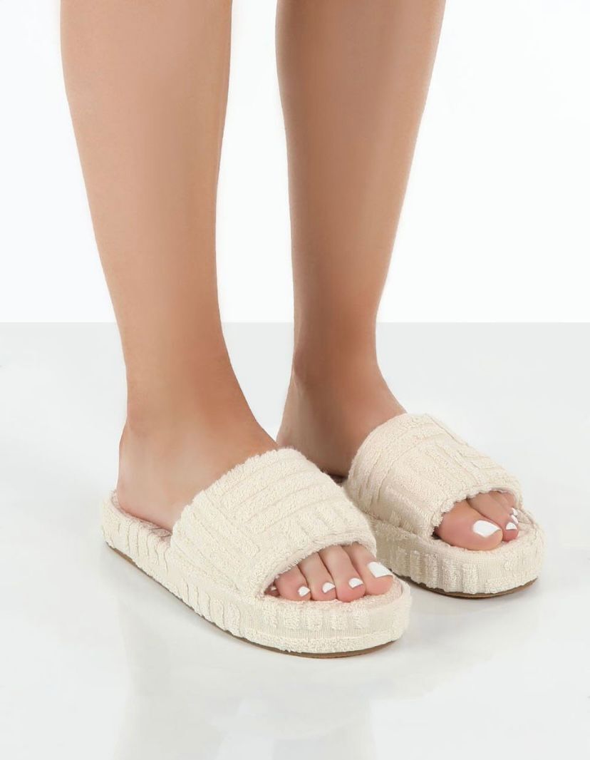 Thick Soled Super Comfy Terry Cloth Slides