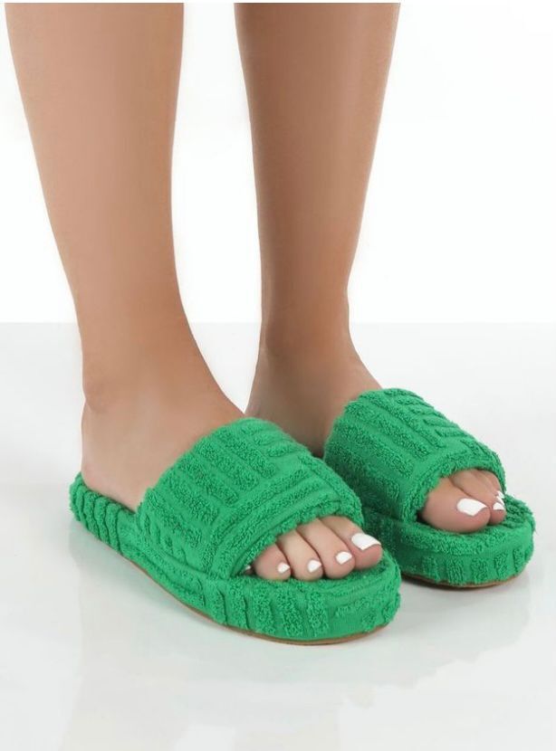 Thick Soled Super Comfy Terry Cloth Slides