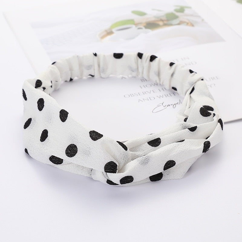 Women's Solid And Flower Print Turban Style Headbands