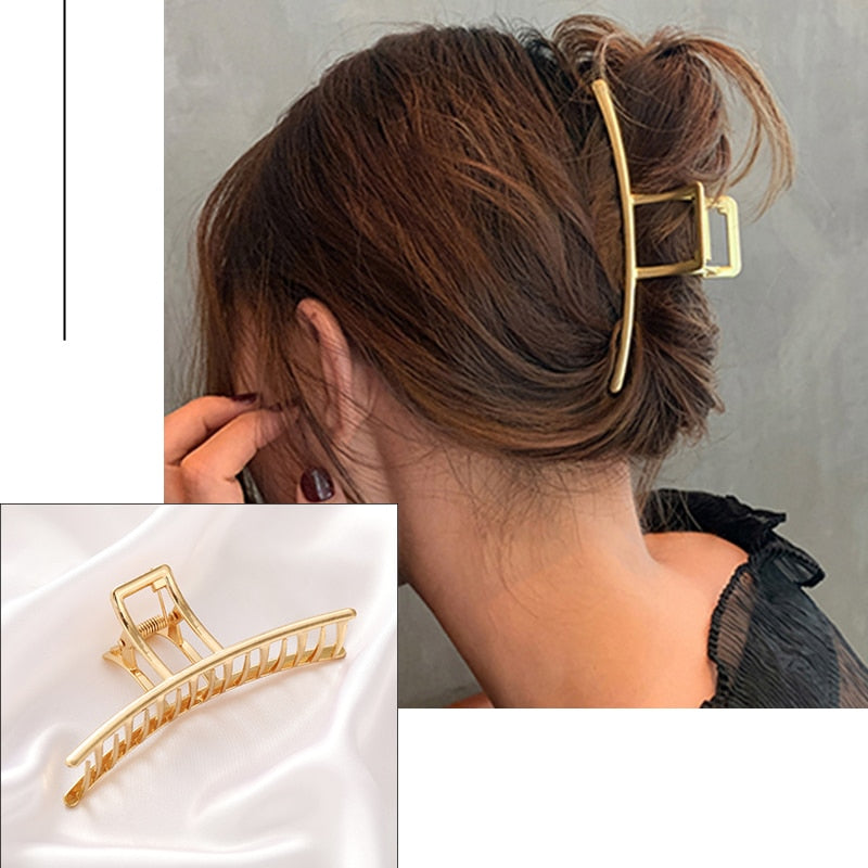 Women's Elegant Geometric Metal Hair Claw Clips