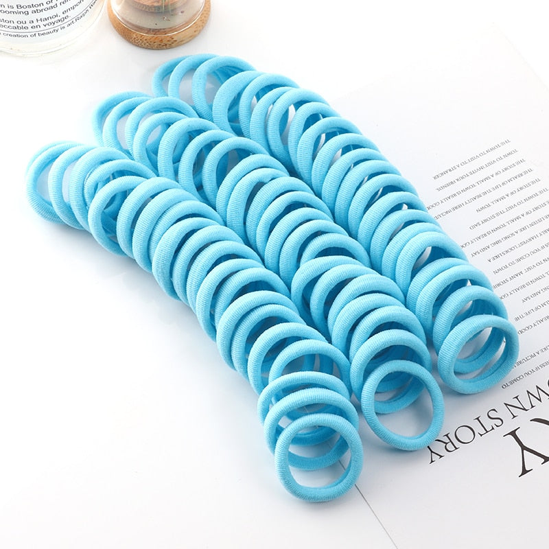 50pcs Solid Color Big Ponytail Holder