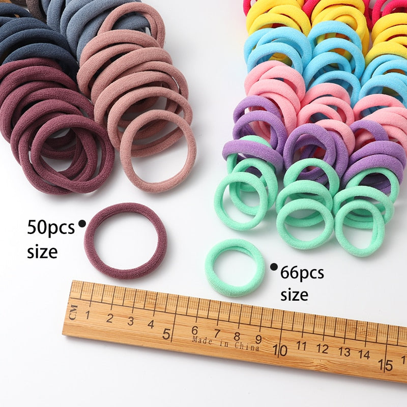 50pcs Solid Color Big Ponytail Holder