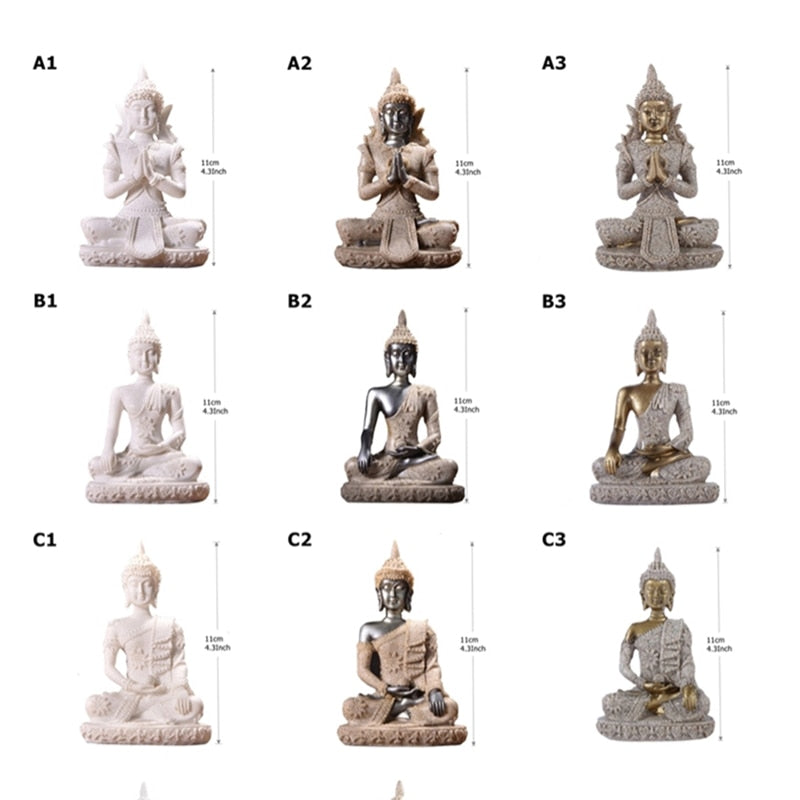 Miniature Sandstone Buddha Statues