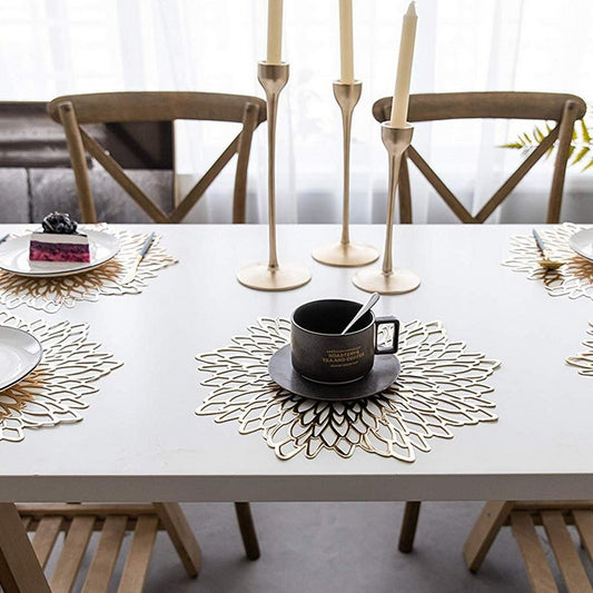 4pc/6PC Dining Table Lotus Leaf Design Placemats