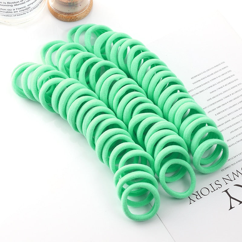 50pcs Solid Color Big Ponytail Holder