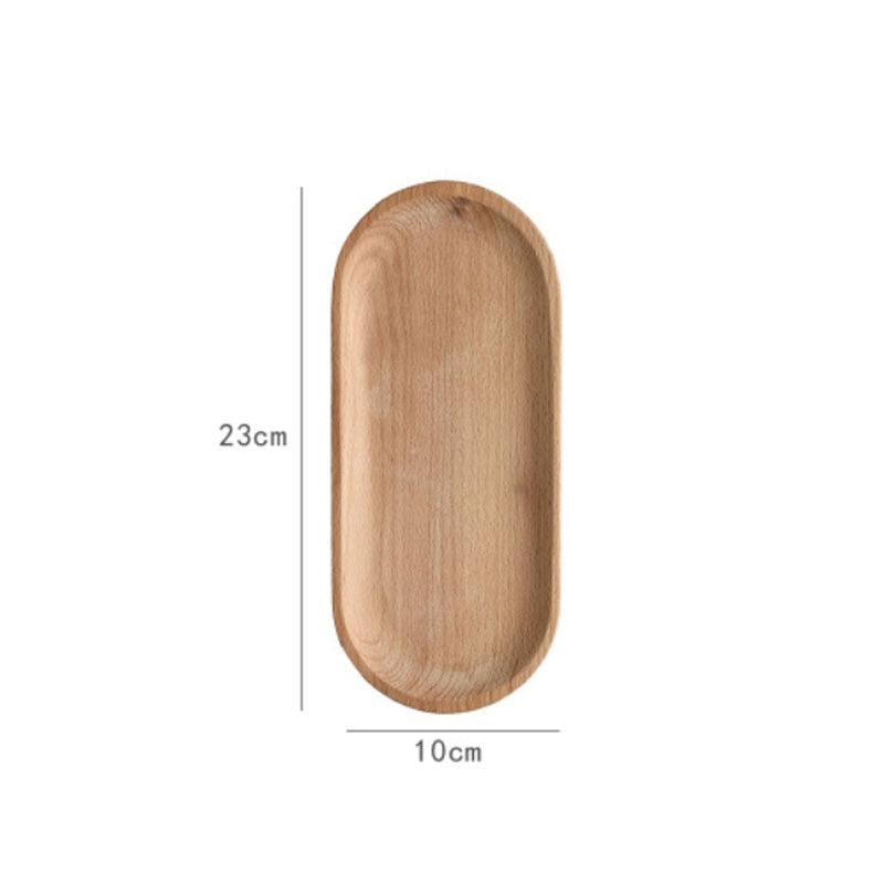 Decorative Solid Oval Beech Wood Plates