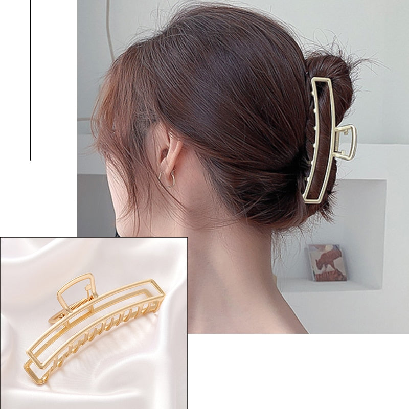 Women's Elegant Geometric Metal Hair Claw Clips