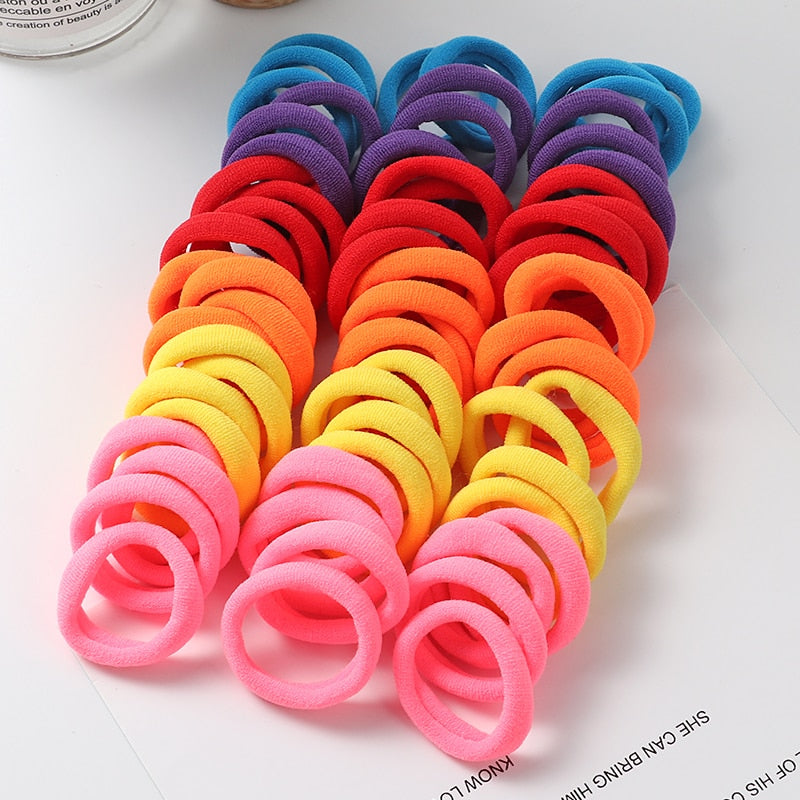 50pcs Solid Color Big Ponytail Holder