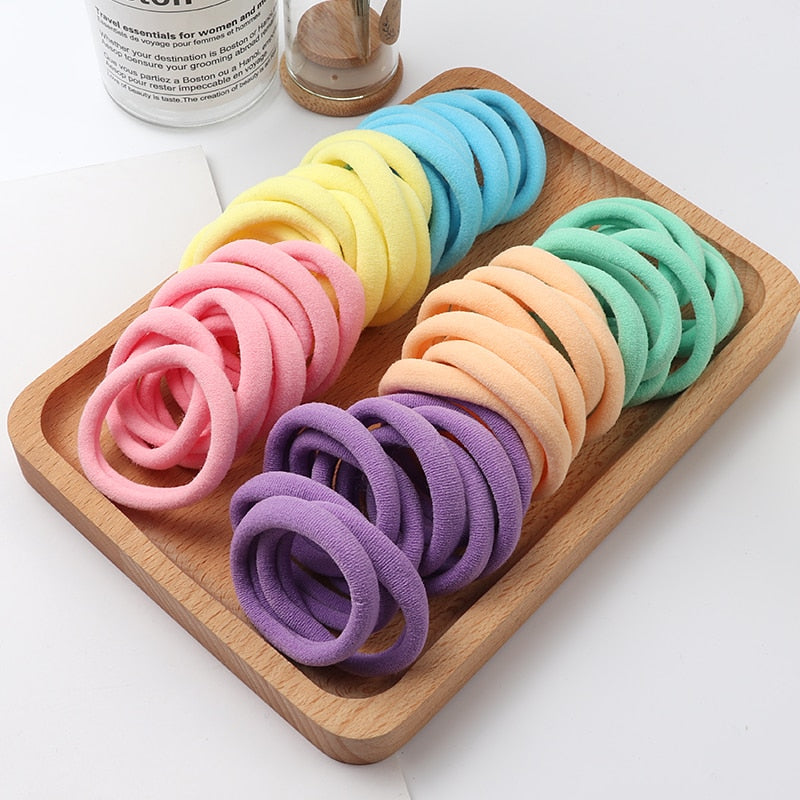 50pcs Solid Color Big Ponytail Holder