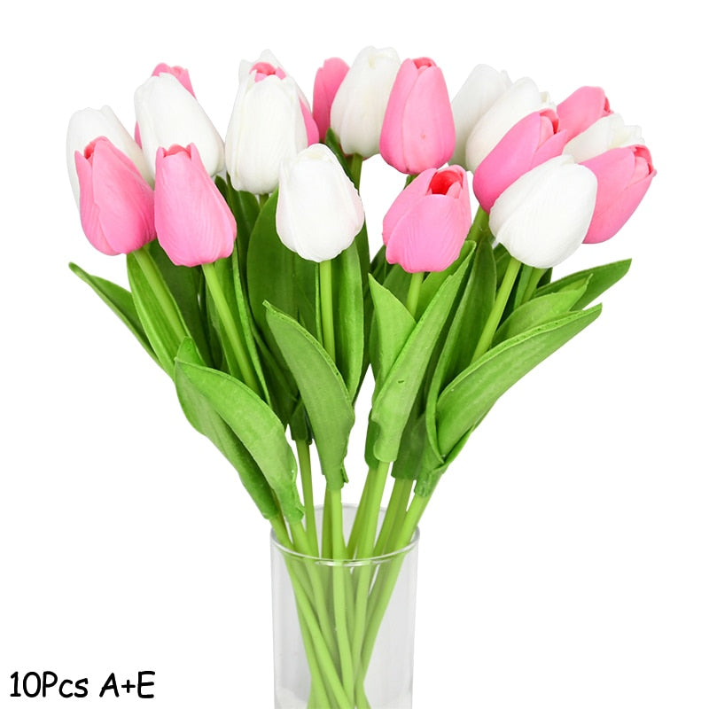 Beautiful 10PC Artificial Tulip Flower Bouquet