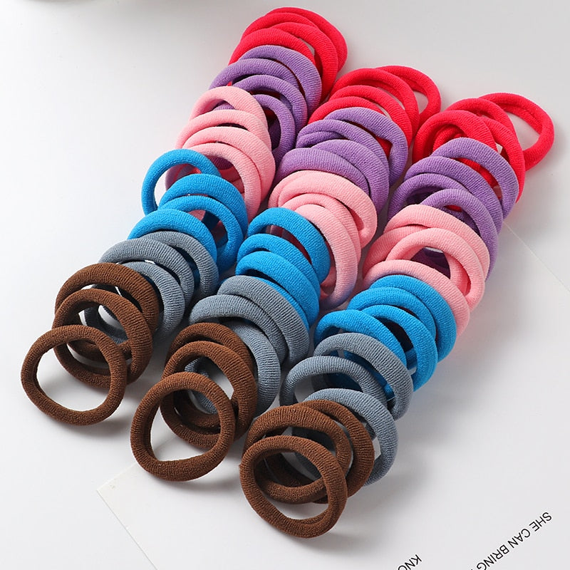 50pcs Solid Color Big Ponytail Holder