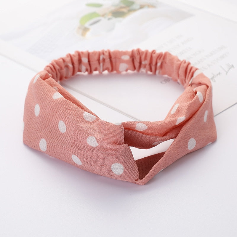 Women's Solid And Flower Print Turban Style Headbands