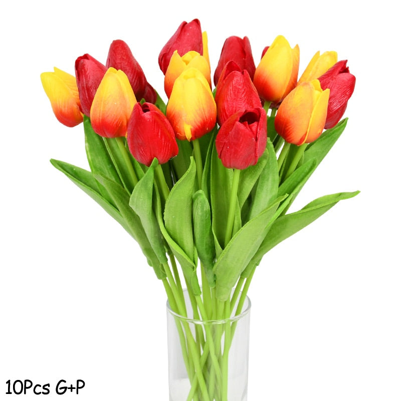 Beautiful 10PC Artificial Tulip Flower Bouquet