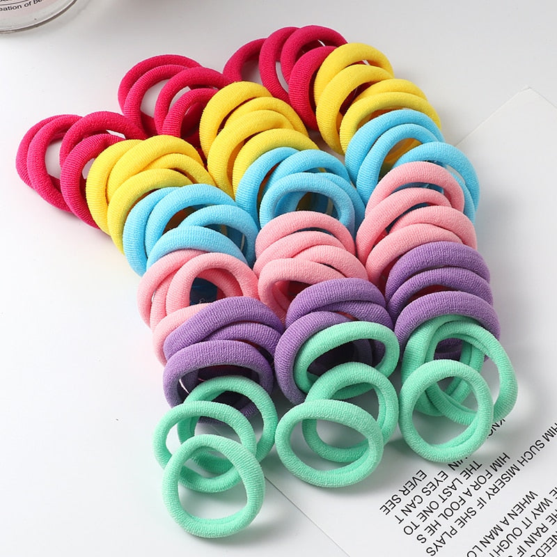 50pcs Solid Color Big Ponytail Holder