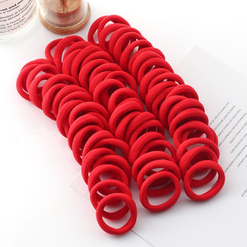 50pcs Solid Color Big Ponytail Holder