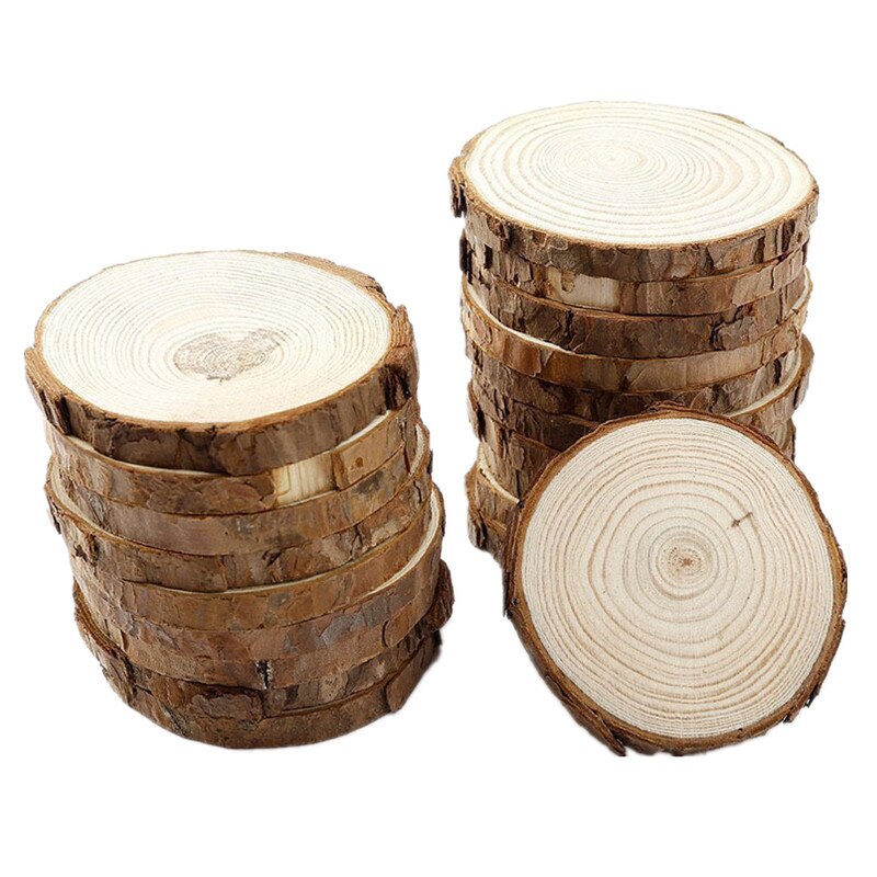 Natural Wood Round Shape Slice Coasters