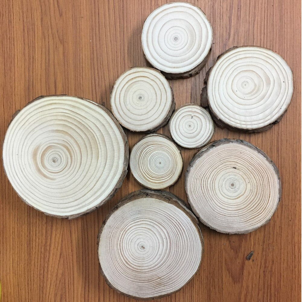 Natural Wood Round Shape Slice Coasters