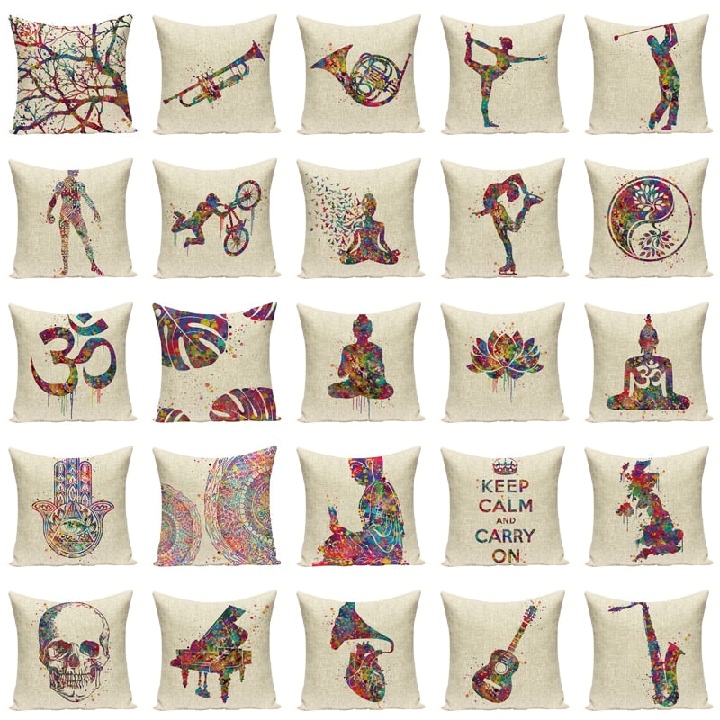 Creative Digital Printed Southeast Watercolor Pillowcase