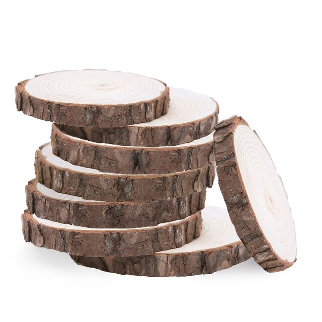 Natural Wood Round Shape Slice Coasters