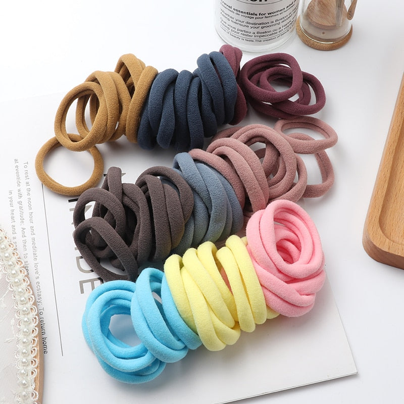 50pcs Solid Color Big Ponytail Holder