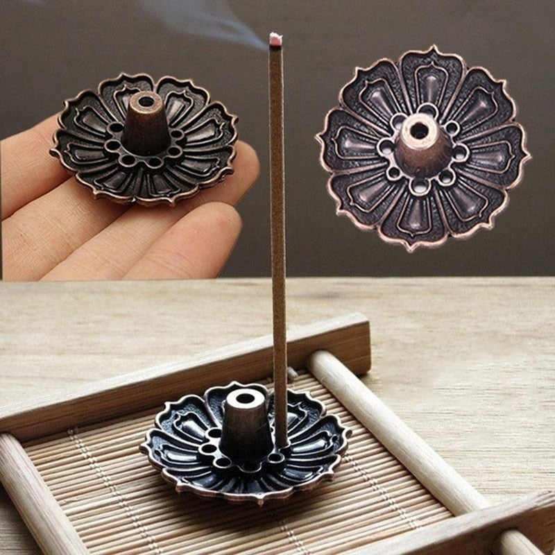 Mini Enamel Lotus Flower Design Incense Holder