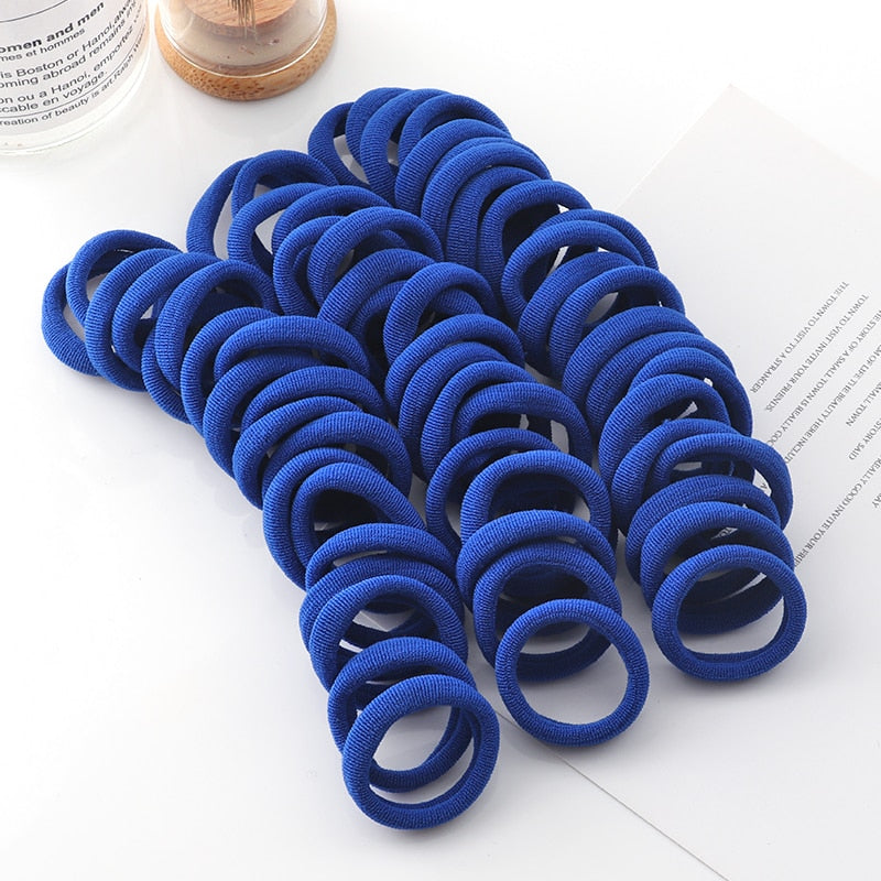 50pcs Solid Color Big Ponytail Holder