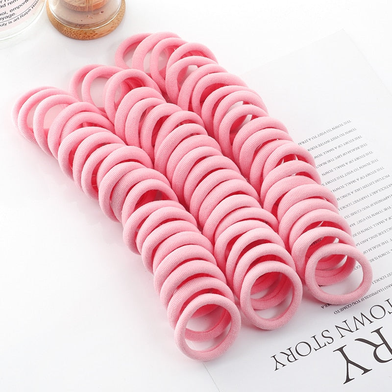 50pcs Solid Color Big Ponytail Holder