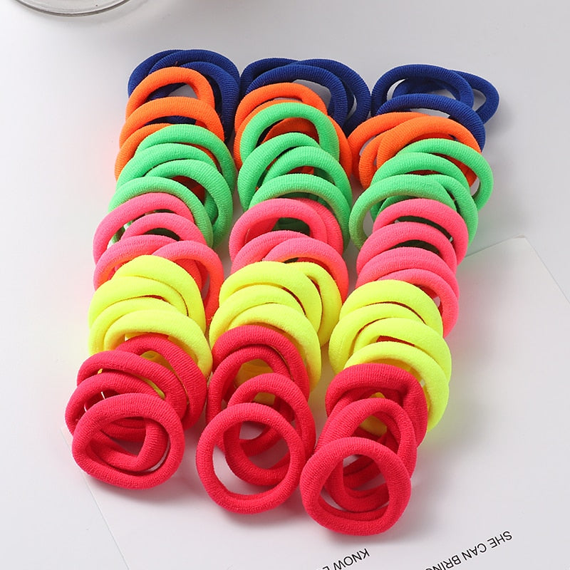 50pcs Solid Color Big Ponytail Holder