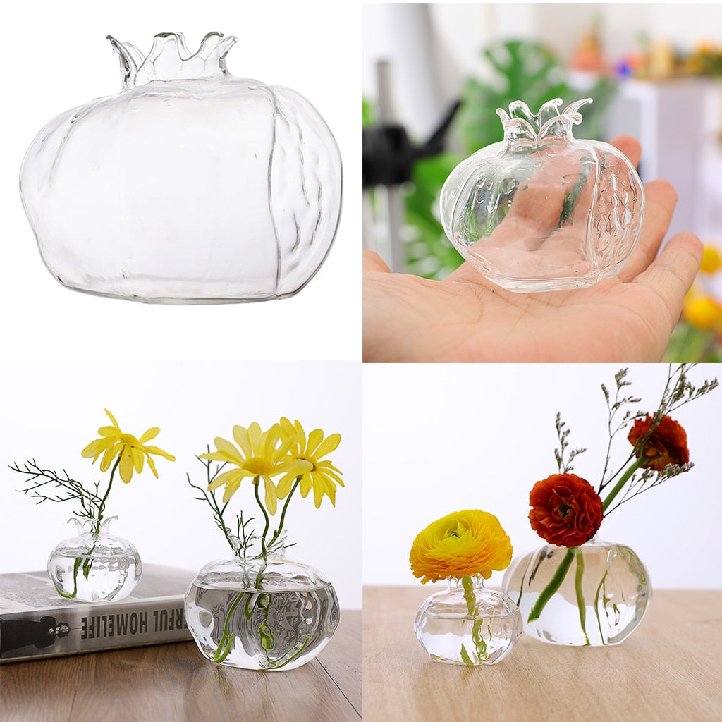 Handmade Pomegranate Glass Hydroponic Vase