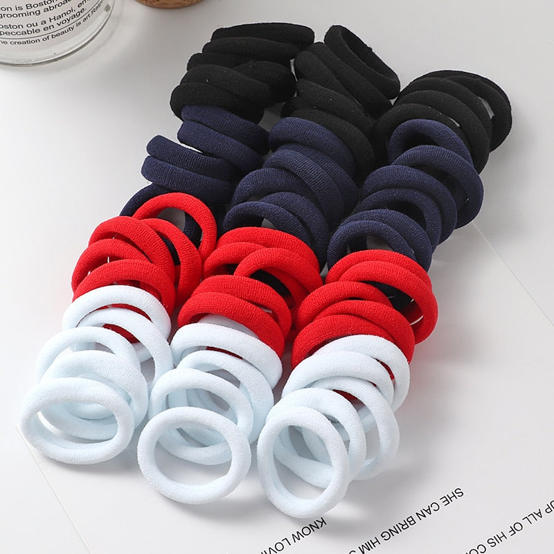 50pcs Solid Color Big Ponytail Holder