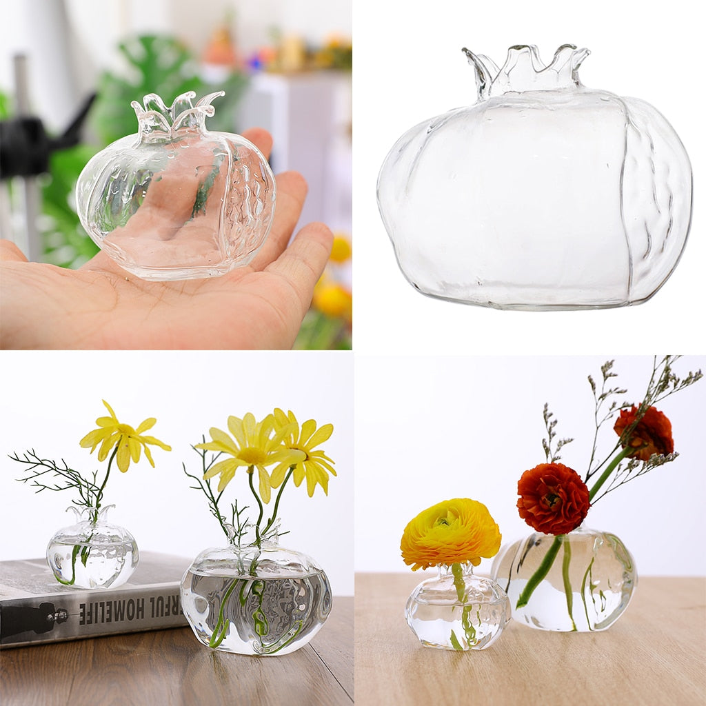 Handmade Pomegranate Glass Hydroponic Vase