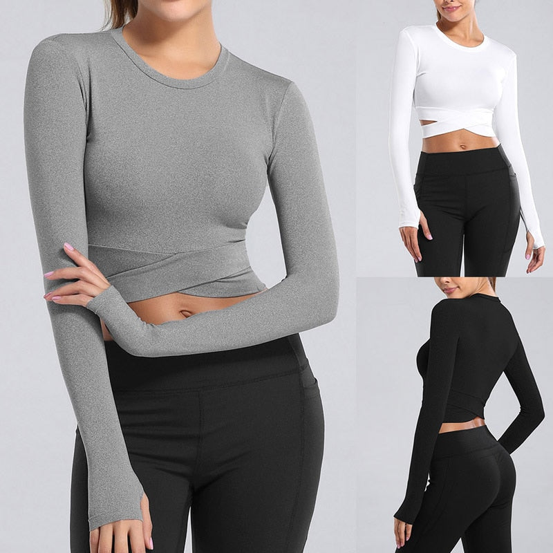 Women's Yoga Long Sleeve Crop Top