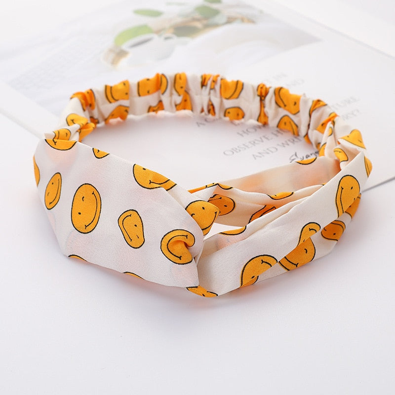 Women's Solid And Flower Print Turban Style Headbands