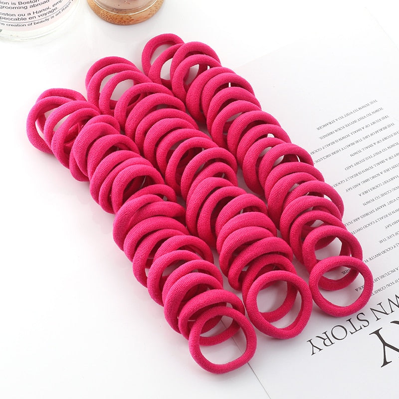 50pcs Solid Color Big Ponytail Holder