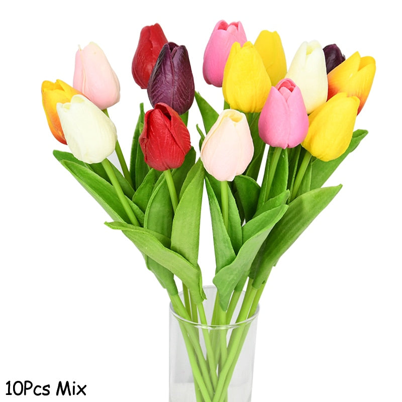 Beautiful 10PC Artificial Tulip Flower Bouquet