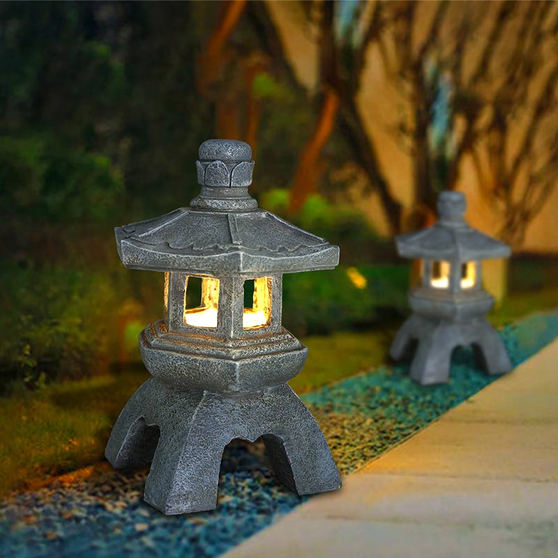 Resin Solar Zen Pagoda Landscape lights – luvandzen