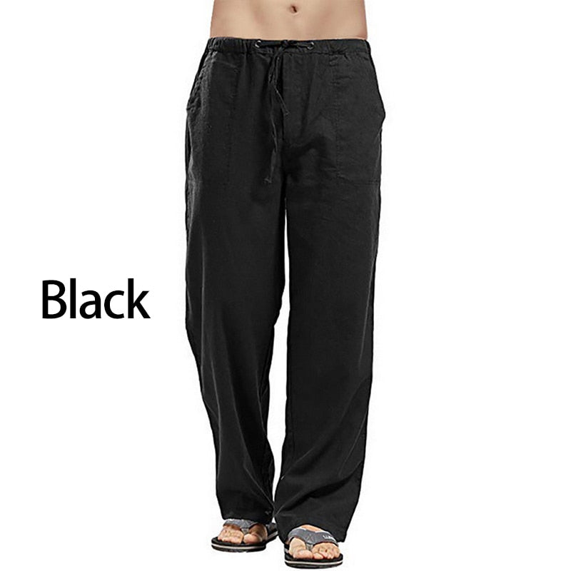 Men's Linen Wide Leg Yoga/Streetwear Pants