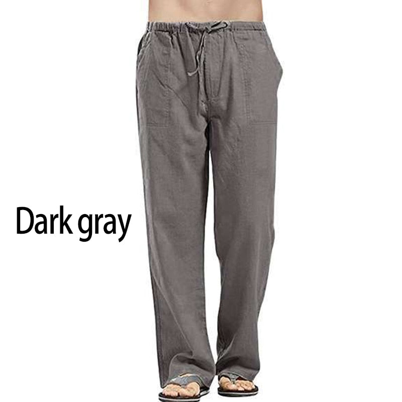 Men's Linen Wide Leg Yoga/Streetwear Pants