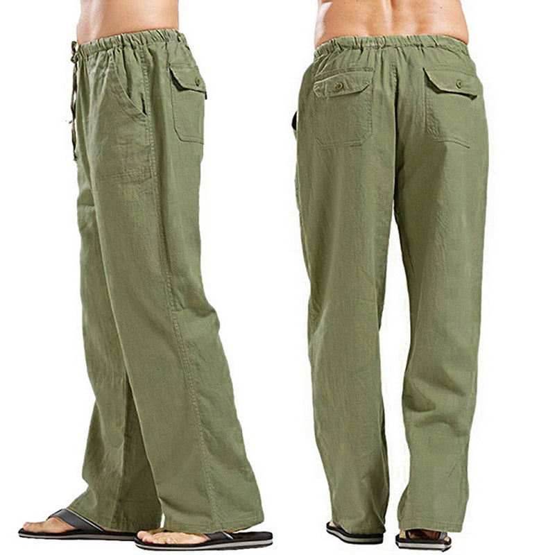 Men's Linen Wide Leg Yoga/Streetwear Pants