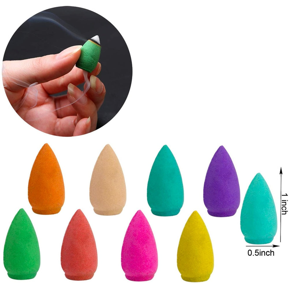 50pcs Mixed Backflow Scented Incense Cones