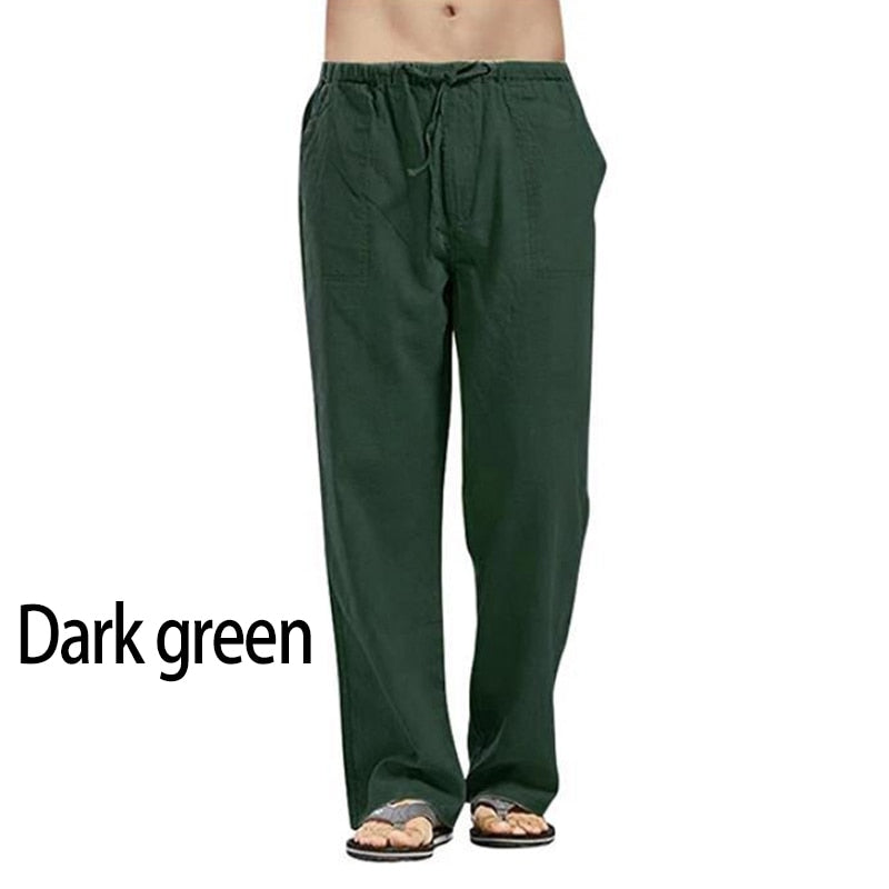 Men's Linen Wide Leg Yoga/Streetwear Pants