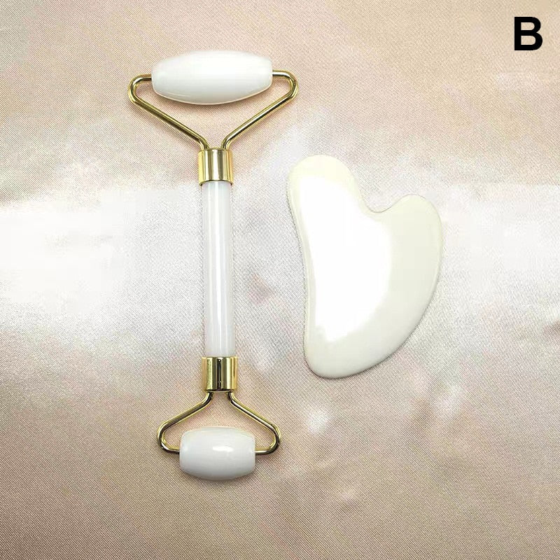 2pc/set Face Massager With Gua Sha Scraper Board