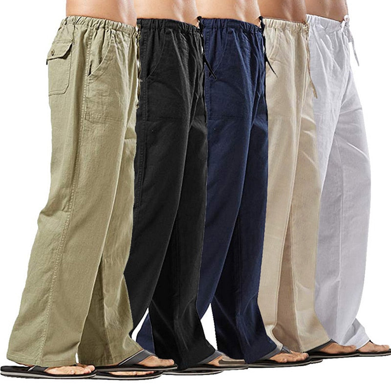 Men's Linen Wide Leg Yoga/Streetwear Pants