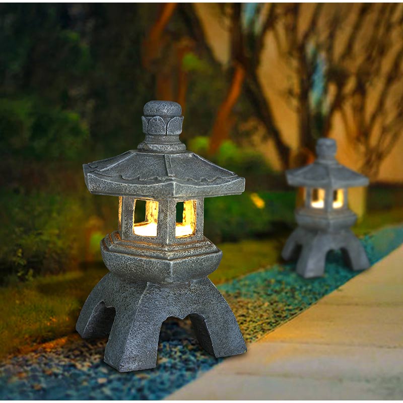 Resin Solar Zen Pagoda Landscape lights – luvandzen