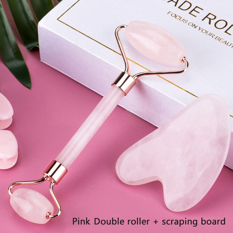 2pc/set Face Massager With Gua Sha Scraper Board