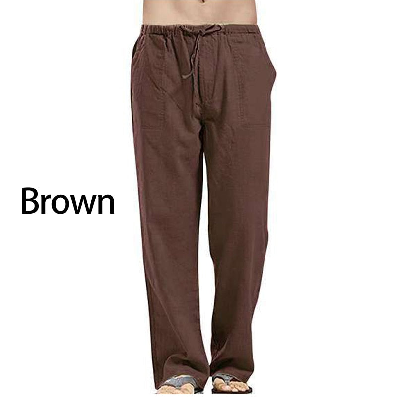 Men's Linen Wide Leg Yoga/Streetwear Pants