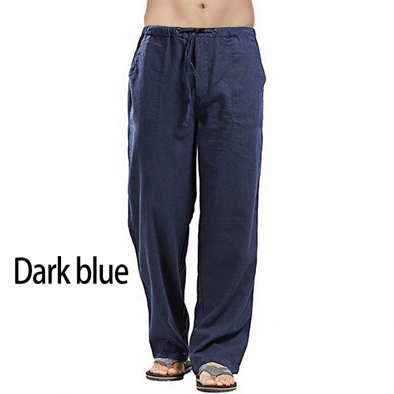 Men's Linen Wide Leg Yoga/Streetwear Pants