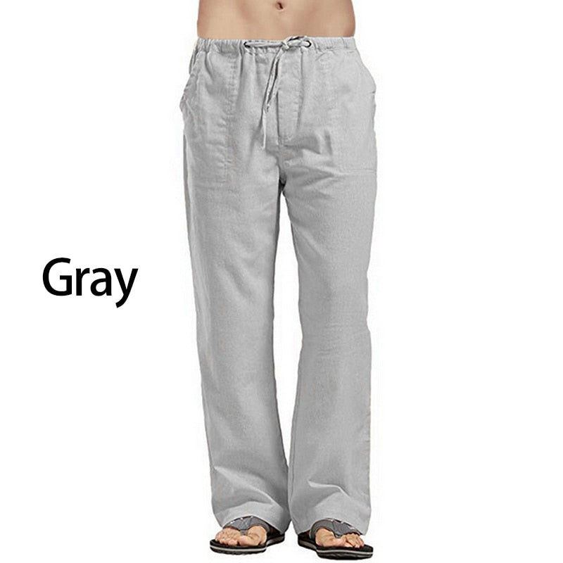 Men's Linen Wide Leg Yoga/Streetwear Pants