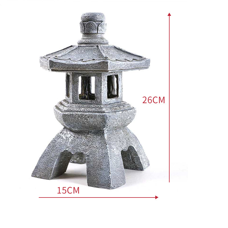 Resin Solar Zen Pagoda Landscape lights