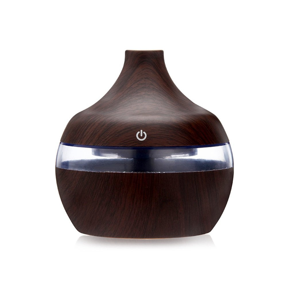 300ML Wood Grain Essential Oil Diffuser With Timer